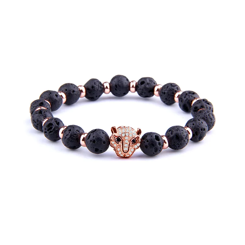 Vinswet Black Volcanic Stone leopard Head CZ Pendant Jewelry Charm Bracelet For Women Men Bijoux Marking
Vinswet Black Volcanic Stone leopard Head CZ Pendant Jewelry Charm Bracelet For Women Men Bijoux Marking