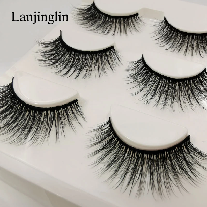 LANJINGLIN False Eyelashes 3 pairs 3D Mink Lashes Soft Natural Wispy Handmade Faux Mink Lashes Extension Makeup Kit Tool 20 Hb5cbdbfe714b49538d336e955b5b206f4