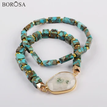 BOROSA Bracelet Sets 3/5Sets Gild Natural Solar Quartz With Square & Rectangle Cooper Turquoises Beads Bracelet Set G1824
BOROSA Bracelet Sets 3/5Sets Gild Natural Solar Quartz With Square & Rectangle Cooper Turquoises Beads Bracelet Set G1824