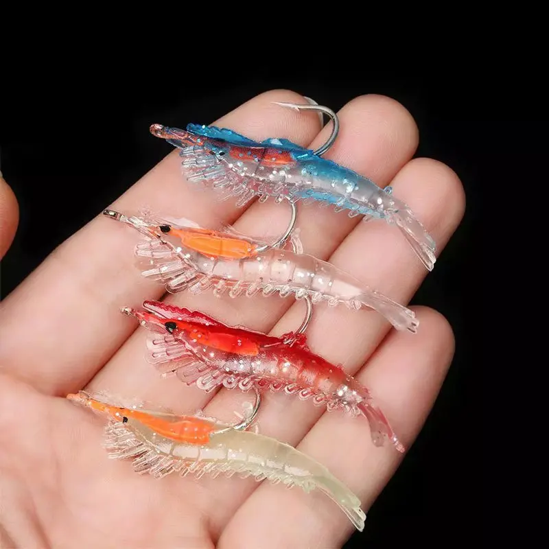 6cm 3g lead shrimp PVC+lead 4pcs with hook package/batch of bionic shrimp with luminous type Luya bait soft bait fake bait bait
6cm 3g lead shrimp PVC+lead 4pcs with hook package/batch of bionic shrimp with luminous type Luya bait soft bait fake bait bait