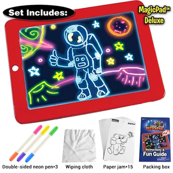 Children Drawing Tablet For Boys LED Light Luminous Drawing Board 3D Magic Pad Portable HandWriting Kids Painting Learning Tool
Children Drawing Tablet For Boys LED Light Luminous Drawing Board 3D Magic Pad Portable HandWriting Kids Painting Learning Tool