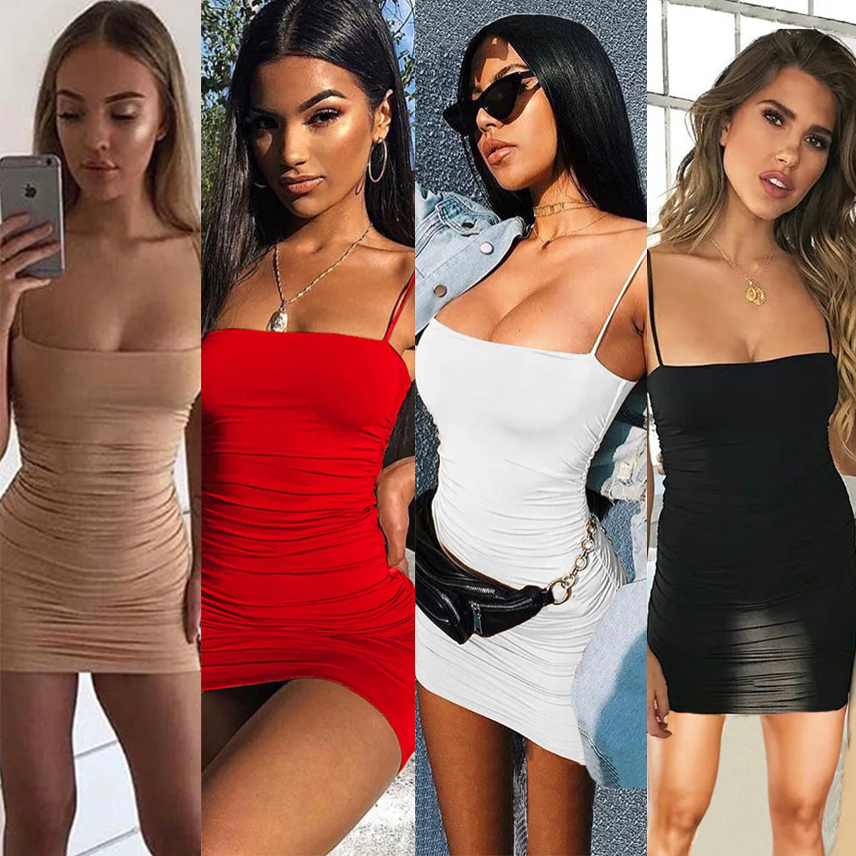 AKSR 2019 Women Dress Bodycon Dress Sexy Dress Europe and America spring and summer sexy sling pleat pack hip night shop dress
AKSR 2019 Women Dress Bodycon Dress Sexy Dress Europe and America spring and summer sexy sling pleat pack hip night shop dress