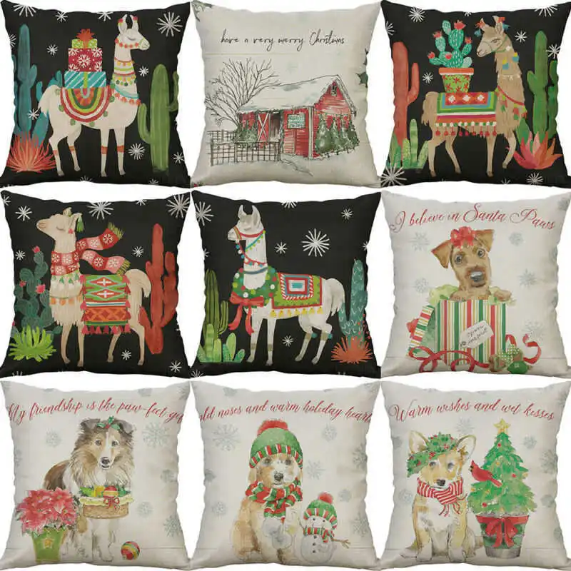 Cushion Cover Animal Print Cotton Linen 18" Home Decor Pillow case sofa Christmas Dog
Cushion Cover Animal Print Cotton Linen 18" Home Decor Pillow case sofa Christmas Dog