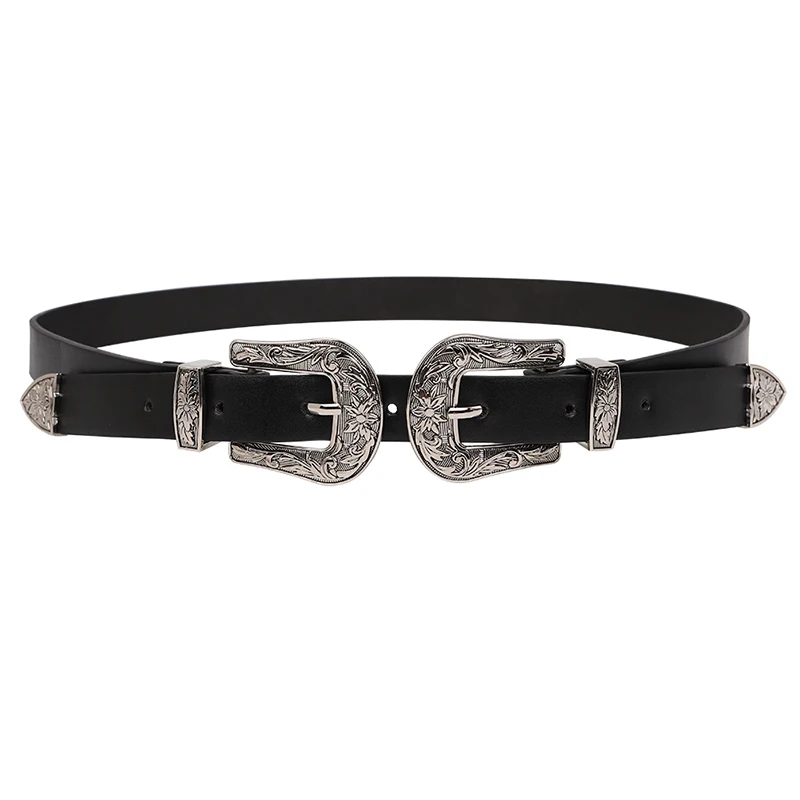 New Hot belt Fashion Vintage Boho Metal Leather Belts for Women rock High Quality Double Buckle Waist Belt jeans black Waistband
New Hot belt Fashion Vintage Boho Metal Leather Belts for Women rock High Quality Double Buckle Waist Belt jeans black Waistband
