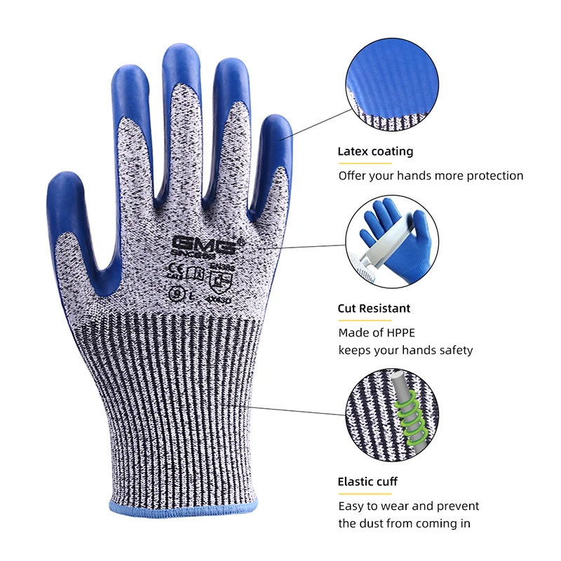 3 Pairs Durable GMG Nature Latex Gloves with Diamond Textured Good Grip Cut-Resistant Gloves Construction/Mechanic gloves
3 Pairs Durable GMG Nature Latex Gloves with Diamond Textured Good Grip Cut-Resistant Gloves Construction/Mechanic gloves