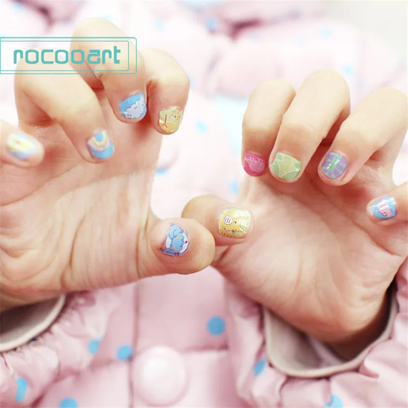 

Rocooart Cute Nail Stickers For Kids Cartoon Nail Art Decoration Nail Wraps Elements Manicure Foil Nail Art Decal Child