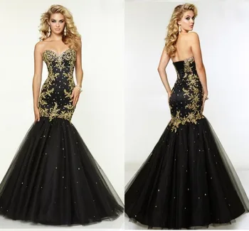 Romatic Gold Fashionable Black New Arrival Sheer Embroidery Prom Gown Party Trumpet Mermaid Vintage mother of the bride dresses
Romatic Gold Fashionable Black New Arrival Sheer Embroidery Prom Gown Party Trumpet Mermaid Vintage mother of the bride dresses