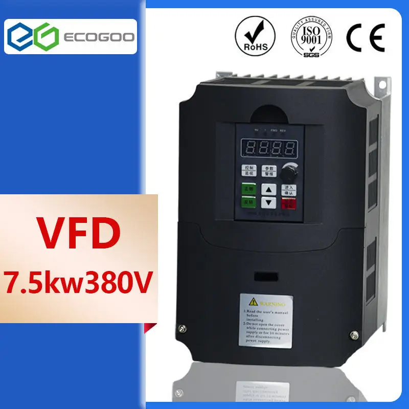 

Ecogoo Inverter Frequency Converter Free shipping 7.5KW / 3ph 380V vector Inverter converter
