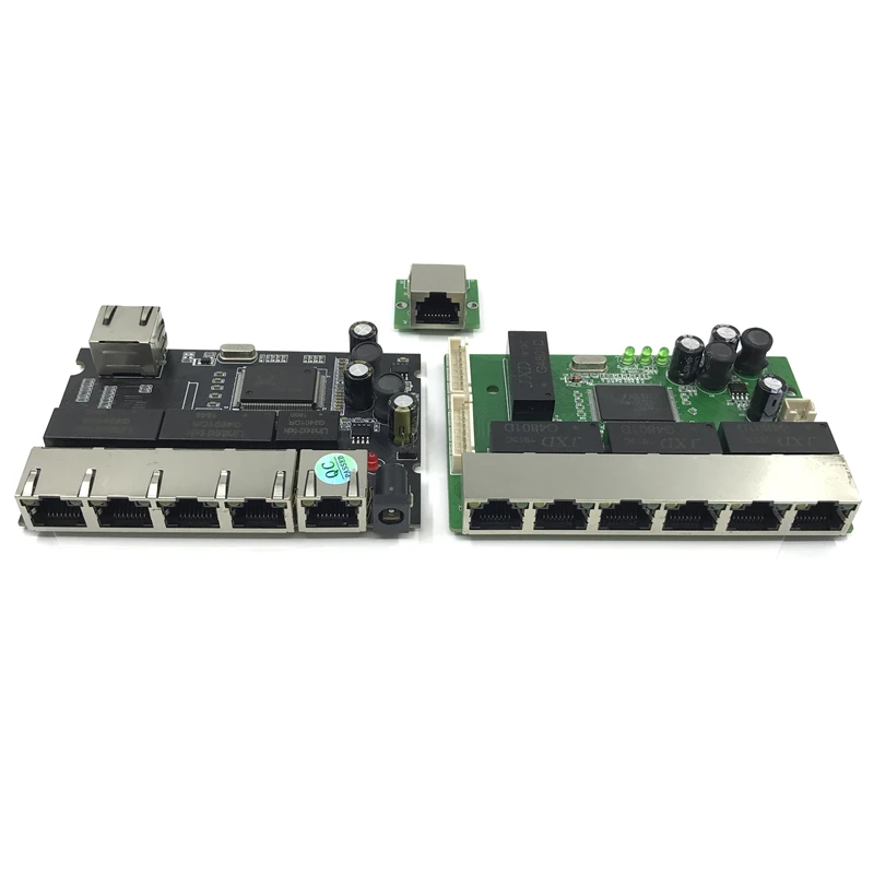 

8-портовый гигабитный Ethernet коммутатор OEM PBC, 8-портовый 10/100/1000 м met 8-контактный ходовой концентратор, печатная плата OEM schroef gat 8-контактный разъем питания