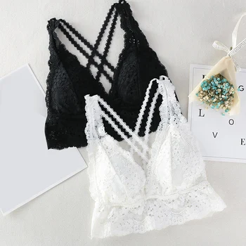 Triangle Cup Spaghetti Strap Elastic Removable Pad Solid Lightweight Women Bra Sexy Lingerie Deep V Soft Cross Bandage Lace
Triangle Cup Spaghetti Strap Elastic Removable Pad Solid Lightweight Women Bra Sexy Lingerie Deep V Soft Cross Bandage Lace