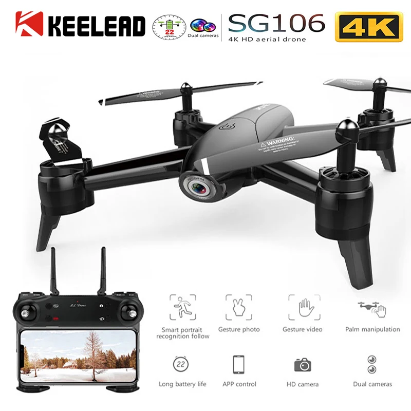 SG106 WiFi FPV RC Drone 4K Camera Optical Flow 1080P HD Dual Camera Drones Aerial Video RC Quadcopter Aircraft VS SJRC F11 Dron
SG106 WiFi FPV RC Drone 4K Camera Optical Flow 1080P HD Dual Camera Drones Aerial Video RC Quadcopter Aircraft VS SJRC F11 Dron