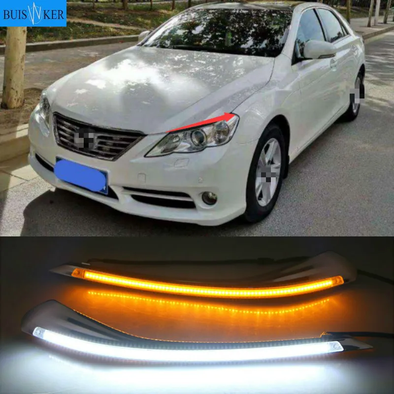 1 пара дневные ходовые огни для Toyota MARK X REIZ 2010-2012 светодиодный DRL Дневной светильник с поворотник противотуманных фар
1 пара дневные ходовые огни для Toyota MARK X REIZ 2010-2012 светодиодный DRL Дневной светильник с поворотник противотуманных фар
