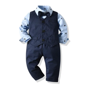 2020 Winter Autumn Baby Boy Suit Long Sleeve Light-blue Shirt+Dark-blue trousers+Dark-blue vest 3Pcs Formal Clothing-sets
2020 Winter Autumn Baby Boy Suit Long Sleeve Light-blue Shirt+Dark-blue trousers+Dark-blue vest 3Pcs Formal Clothing-sets