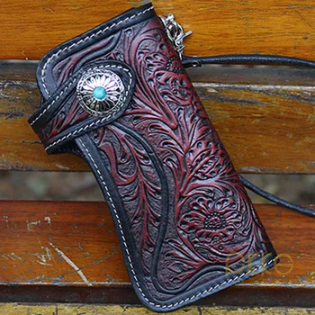 Men Women Holder With Chain Japanese Carved Vintage Long Wallet Multipurpose Button Open Handmade Storage Artificial Cow Leather
Men Women Holder With Chain Japanese Carved Vintage Long Wallet Multipurpose Button Open Handmade Storage Artificial Cow Leather