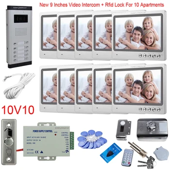 9” Video Intercom With Lock Rfid Electronic 8/10/12 Multi Apartments Door Phone Intercom Monitor Home Security System Unit Full
9” Video Intercom With Lock Rfid Electronic 8/10/12 Multi Apartments Door Phone Intercom Monitor Home Security System Unit Full