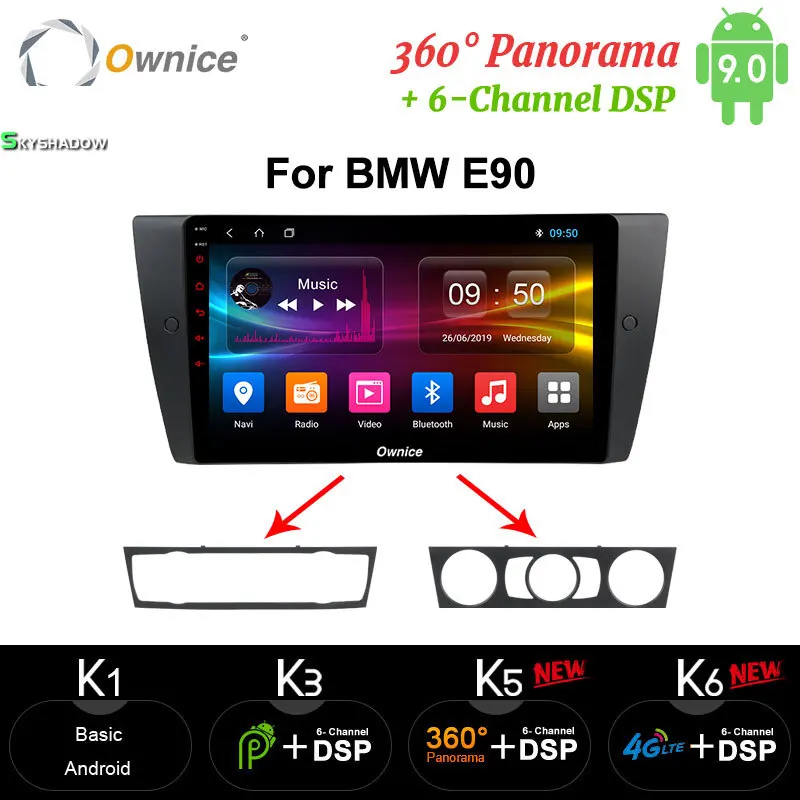 9 дюймов Автомобильный мультимедийный GPS плеер Ownice Android 0 Octa Core для BMW E90 video automotivo