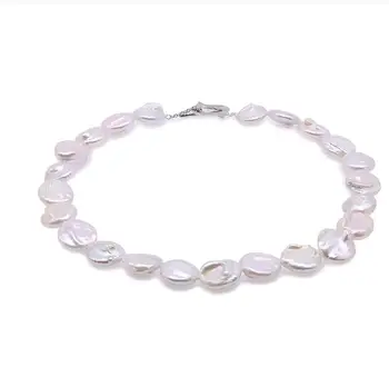 

Free Shipping Baroque Pearl Necklace White and Lavender South Sea Freshwater Cultured Necklace Party Jewelry Gift AAA 18"