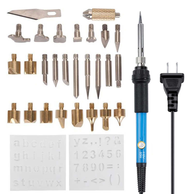 60w Adjustable Soldering Iron Carving Pyrography Tool Wood Embossing Burning Solder Pen Set 30 in1 Welding Kit
60w Adjustable Soldering Iron Carving Pyrography Tool Wood Embossing Burning Solder Pen Set 30 in1 Welding Kit