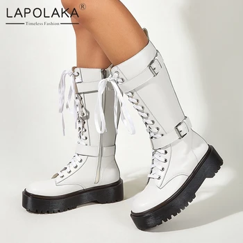 Lapolaka 2020 New Design Platform Motorcycle Boots Woman Shoes Zipper Belt Buckle Non Slip cross-tied Comfy Boots Female
Lapolaka 2020 New Design Platform Motorcycle Boots Woman Shoes Zipper Belt Buckle Non Slip cross-tied Comfy Boots Female