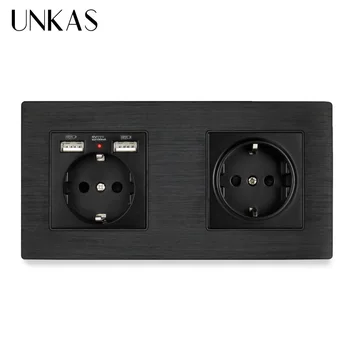 UNKAS 16A EU Standard Multi Way Power Socket Plug Grounded Electrical Socket with usb outlet Aluminum Metal Panel Socket
UNKAS 16A EU Standard Multi Way Power Socket Plug Grounded Electrical Socket with usb outlet Aluminum Metal Panel Socket