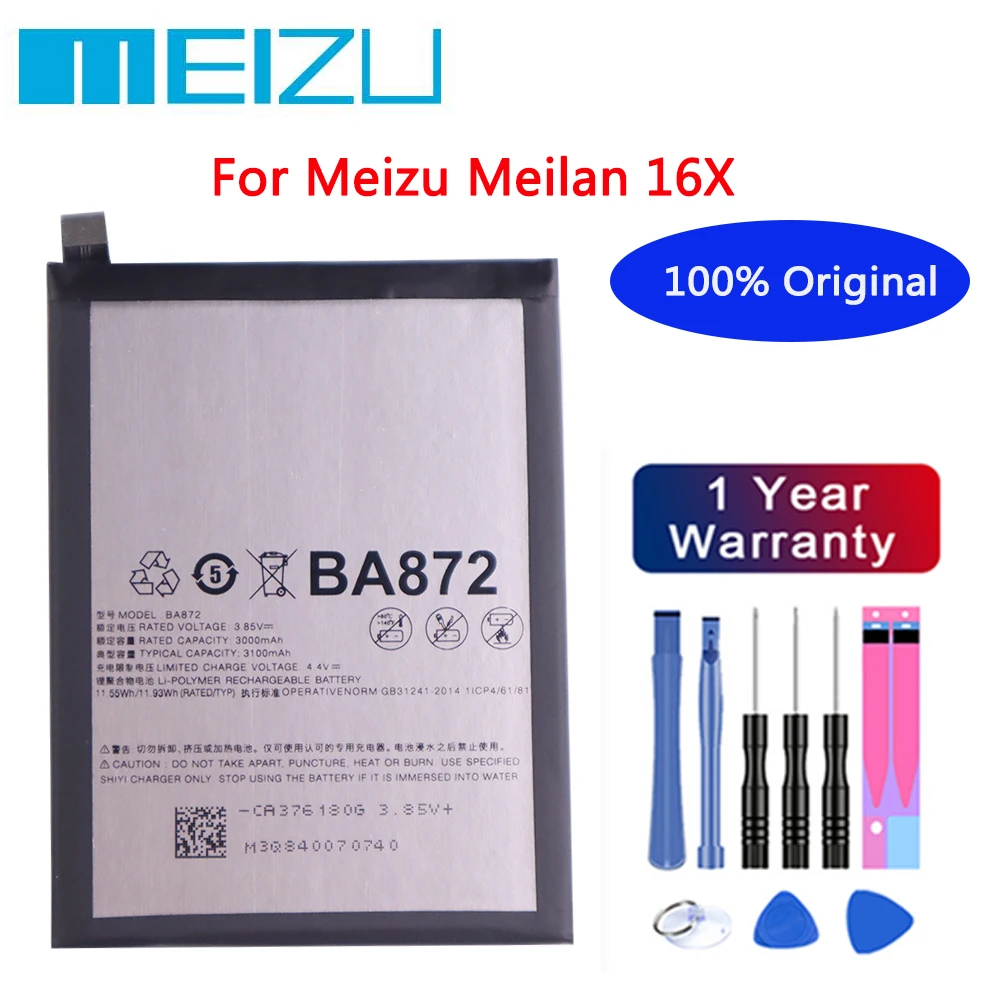 Meizu 100% Original 3060mAh BA872 Battery For Meizu Meilan 16X Phone Lastest Produce High Quality Battery+Free tools
Meizu 100% Original 3060mAh BA872 Battery For Meizu Meilan 16X Phone Lastest Produce High Quality Battery+Free tools
