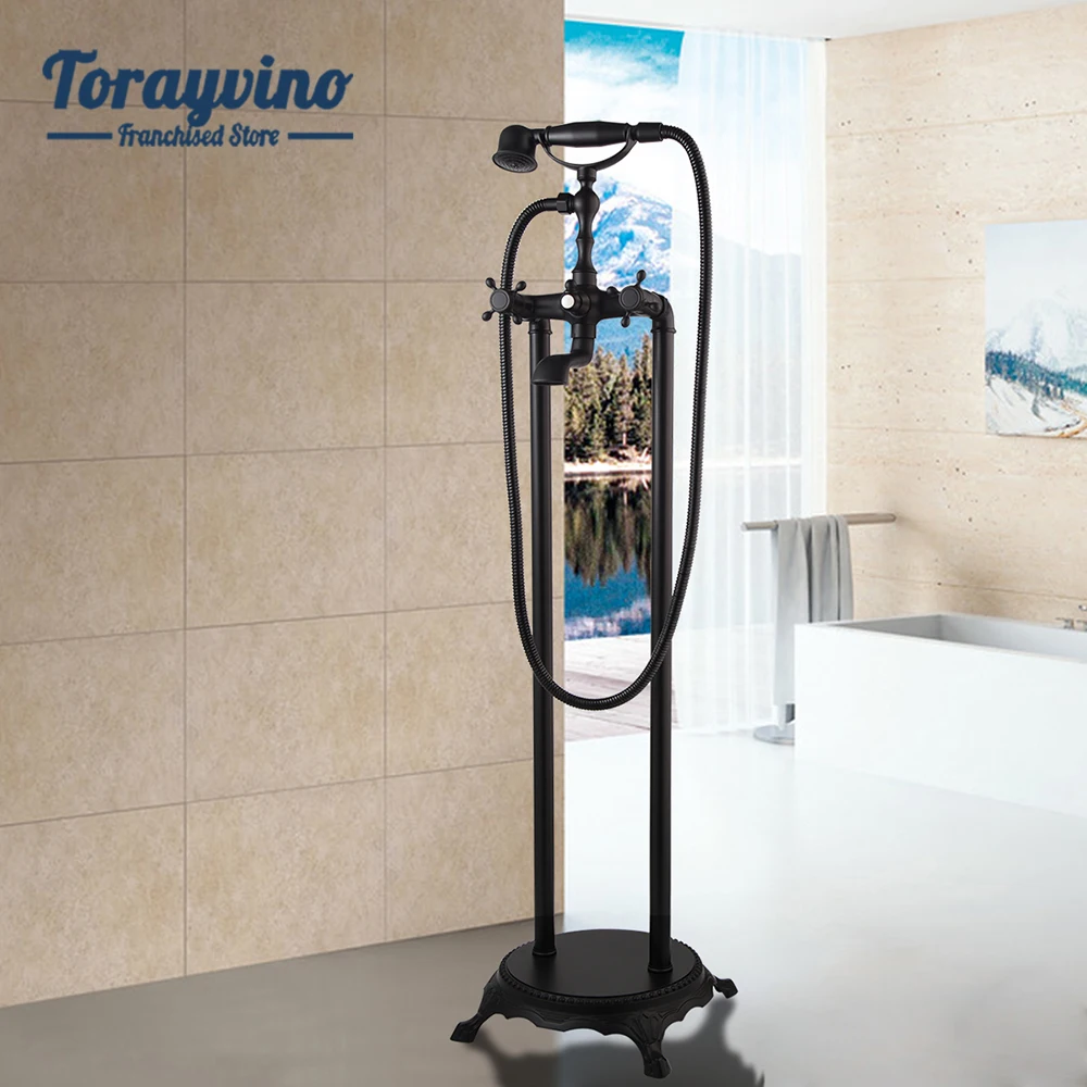 Torayvino душевой смеситель с черной хромированной отделкой, напольный стоячий смеситель для ванны, набор латунных смесителей для ванной комнаты, ручной душ
Torayvino душевой смеситель с черной хромированной отделкой, напольный стоячий смеситель для ванны, набор латунных смесителей для ванной комнаты, ручной душ