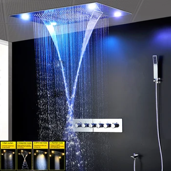 Bathroom LED Shower Set Concealed Showerhead Rainfall Waterfall Massage Misty High Flow Bath System Luxury
Bathroom LED Shower Set Concealed Showerhead Rainfall Waterfall Massage Misty High Flow Bath System Luxury