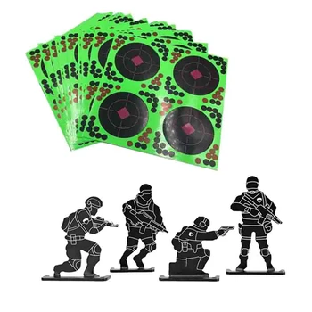 25 Sticks Targets Sticks Reactive Adhesive Splash Flower Target Paper 20X20cm & 4 Pieces Metal Targets Soldiers Pattern
25 Sticks Targets Sticks Reactive Adhesive Splash Flower Target Paper 20X20cm & 4 Pieces Metal Targets Soldiers Pattern