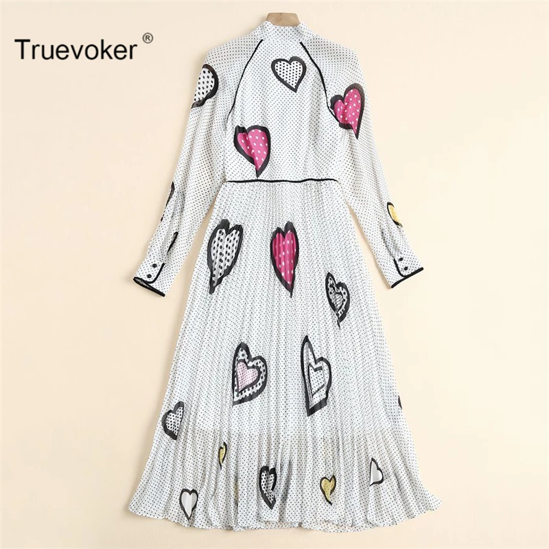 Spring Designer Dress Women High Quality Noble Long Sleeve Bow Collar Heart Polka Dot Printed Draped Midi Vestido
Spring Designer Dress Women High Quality Noble Long Sleeve Bow Collar Heart Polka Dot Printed Draped Midi Vestido