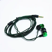 4 cores fone de ouvido fone baixo mp3 fiação pano corda fones moda fone de ouvido atacado(China)