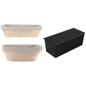 2Pc Oval Dough Banneton Brotform Dougn Rattan Bread with 250G Iron PTFE Non-Stick Coating Toast Boxes
2Pc Oval Dough Banneton Brotform Dougn Rattan Bread with 250G Iron PTFE Non-Stick Coating Toast Boxes