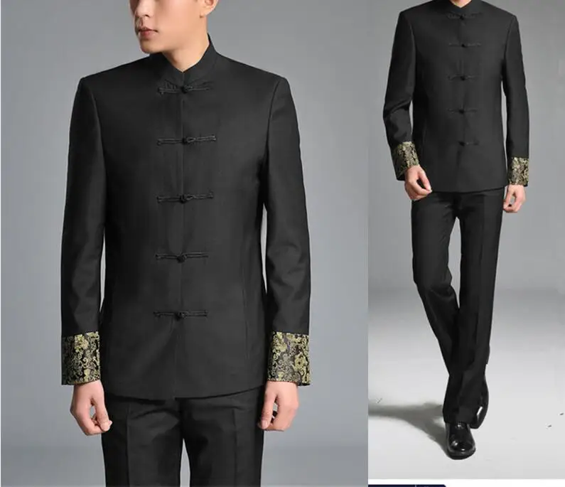 2 Pcs Jacket+Pants Chinese Tunic Suits Men Stand Collar Black Business Suit Male Slim Traditional Chinese Suit Men Blazer 18
2 Pcs Jacket+Pants Chinese Tunic Suits Men Stand Collar Black Business Suit Male Slim Traditional Chinese Suit Men Blazer 18