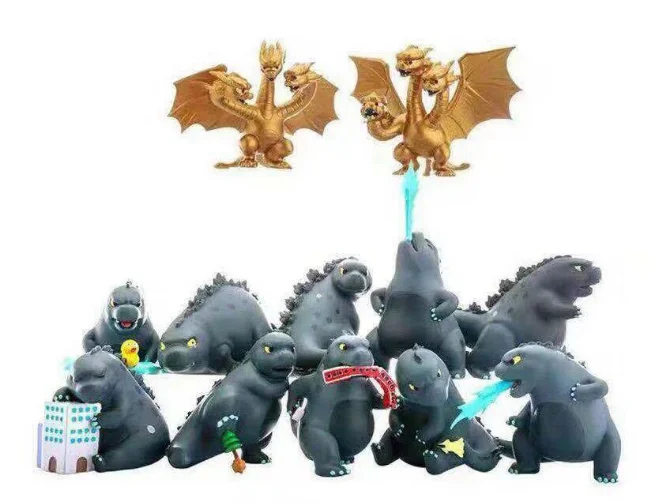 12 шт./компл. Cute Ver. Gojira 10 см ПВХ фигурка Коллекционная модель игрушки|Игровые