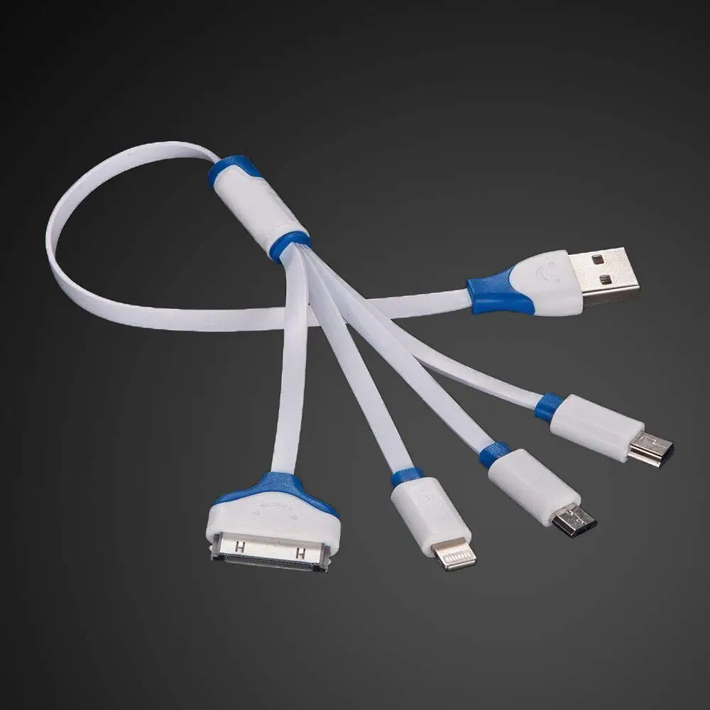 4 in 1 Multiple USB Charging Cable Adapter Connector with 8 Pin Lighting 30 Pin Micro USB Ports for iPhone XS Samsung S4 Ipod
4 in 1 Multiple USB Charging Cable Adapter Connector with 8 Pin Lighting 30 Pin Micro USB Ports for iPhone XS Samsung S4 Ipod