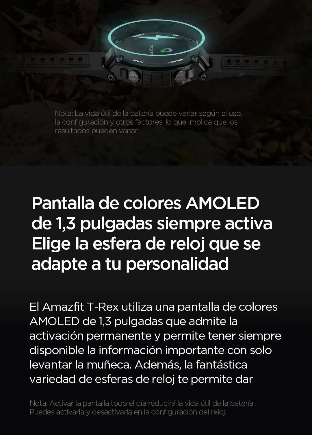 pantalla AMOLED relojes