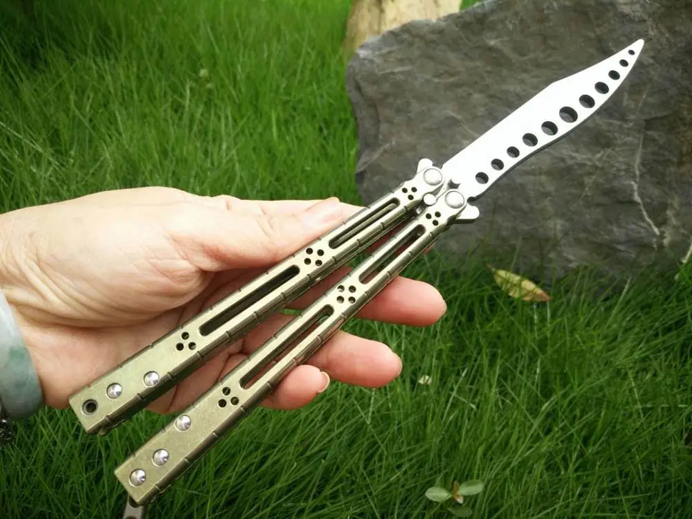 HOM Basilisk Butterfly Training Knife D2 Blade titanium Handle Bushing bolt Jilt Knife Hunting Knife Folding Pocket Knife
HOM Basilisk Butterfly Training Knife D2 Blade titanium Handle Bushing bolt Jilt Knife Hunting Knife Folding Pocket Knife