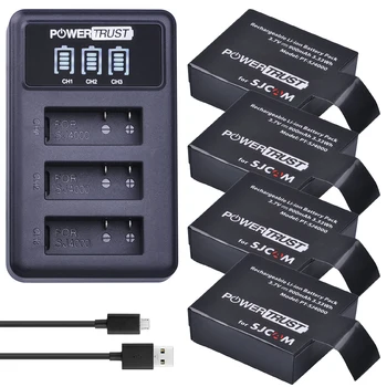 PowerTrust 4x SJ4000 Battery + LED 3Slots USB Charger For SJCAM sj4000 sj 4000 SJ5000 6000 7000 8000 sj9000 M10 Action Camera
PowerTrust 4x SJ4000 Battery + LED 3Slots USB Charger For SJCAM sj4000 sj 4000 SJ5000 6000 7000 8000 sj9000 M10 Action Camera