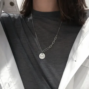Female Trendy Fashion Sweater Chain S925 Sterling Silver Asymmetrical Necklace Round Pendant Women Fine Jewelry Party Gift
Female Trendy Fashion Sweater Chain S925 Sterling Silver Asymmetrical Necklace Round Pendant Women Fine Jewelry Party Gift