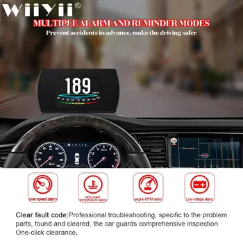WiiYii P12 HUD OBD2 Head Up Display Car On-Board Computer HD TFT Digital Speed Projector HUD Coolant Fuel Fault Code Clear
WiiYii P12 HUD OBD2 Head Up Display Car On-Board Computer HD TFT Digital Speed Projector HUD Coolant Fuel Fault Code Clear