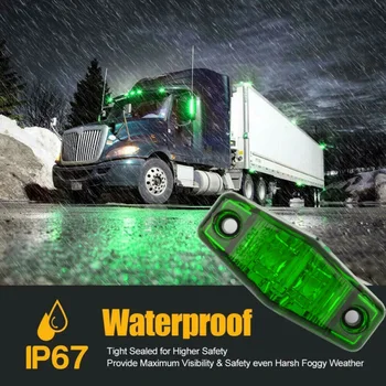 10pcs 2.5" Green LED For Truck Bus Trailer Side Marker Indicators Lights 12V-24V Durable And Practical To Use
10pcs 2.5" Green LED For Truck Bus Trailer Side Marker Indicators Lights 12V-24V Durable And Practical To Use