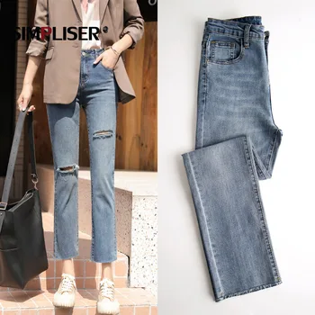 Ripped Jeans Women 2020 Summer Stretch Denim Blue Jeans Trousers Ankle Length Femme Mom Jeans Push Up Large Sizes Capri Pants 
Ripped Jeans Women 2020 Summer Stretch Denim Blue Jeans Trousers Ankle Length Femme Mom Jeans Push Up Large Sizes Capri Pants