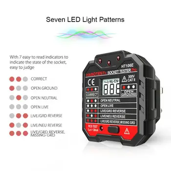 2020 New HT106 Socket Tester Pro Voltage Test Socket Detector UK EU Plug Ground Zero Line Plug Polarity Phase Check In Stock
2020 New HT106 Socket Tester Pro Voltage Test Socket Detector UK EU Plug Ground Zero Line Plug Polarity Phase Check In Stock
