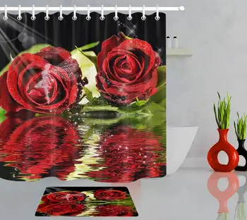 Bath Curtain Rose Water Reflection Valentine's Day Bathtub Decor Shower Curtain Waterproof Polyester Fabric Home Decorative
Bath Curtain Rose Water Reflection Valentine's Day Bathtub Decor Shower Curtain Waterproof Polyester Fabric Home Decorative