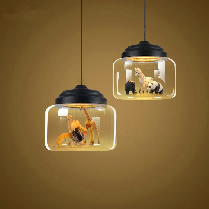 Nordic 5W / 7W RGB Clear glass Bottle Jar Cord Pendant Light with Randomly Cartoon Animals Inside Droplight For Kids Cafe Bar
Nordic 5W / 7W RGB Clear glass Bottle Jar Cord Pendant Light with Randomly Cartoon Animals Inside Droplight For Kids Cafe Bar