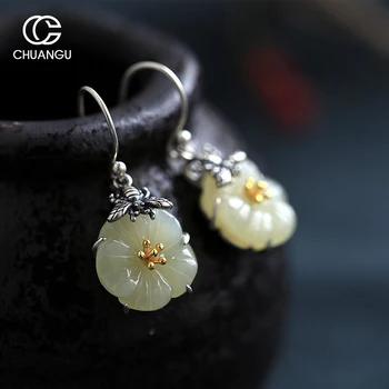CHUANGU Original honey bee natural Hotan Yushan camellia pure silver, hand-made old earrings female Earrings earrings for women
CHUANGU Original honey bee natural Hotan Yushan camellia pure silver, hand-made old earrings female Earrings earrings for women