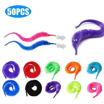 

50pcs Magic Wiggly Fuzzy Worm Magic Worm Toys for Party Supplies Funny Novelty brinquedos juguetes kids toys игрушки антистресс