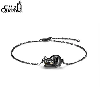 Effie Queen Authentic 100% 925 Sterling Silver Bracelets Women Black Gun Hollowed Kneeling Cat Original Female Party Gift KSB31
Effie Queen Authentic 100% 925 Sterling Silver Bracelets Women Black Gun Hollowed Kneeling Cat Original Female Party Gift KSB31