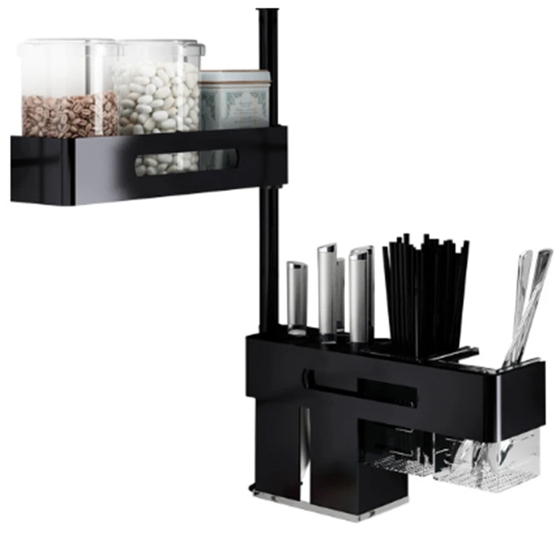 Kitchen Spice Rack Seasoning Jar Space Aluminum Storage Shelf Wall Mounted Rotating Multi-Function Rack Knife Fork Chopsticks St 
Kitchen Spice Rack Seasoning Jar Space Aluminum Storage Shelf Wall Mounted Rotating Multi-Function Rack Knife Fork Chopsticks St