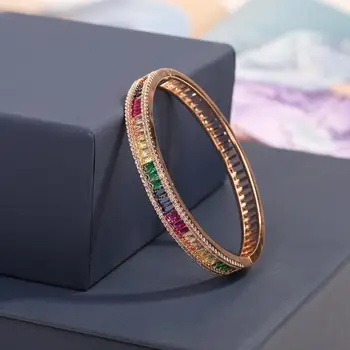 LUXURY High Quality Women's Fashion Bracelet Zircon Rainbow Color Block One Piece Bracelet Accessory Smart Gift Bangle jewelry
LUXURY High Quality Women's Fashion Bracelet Zircon Rainbow Color Block One Piece Bracelet Accessory Smart Gift Bangle jewelry