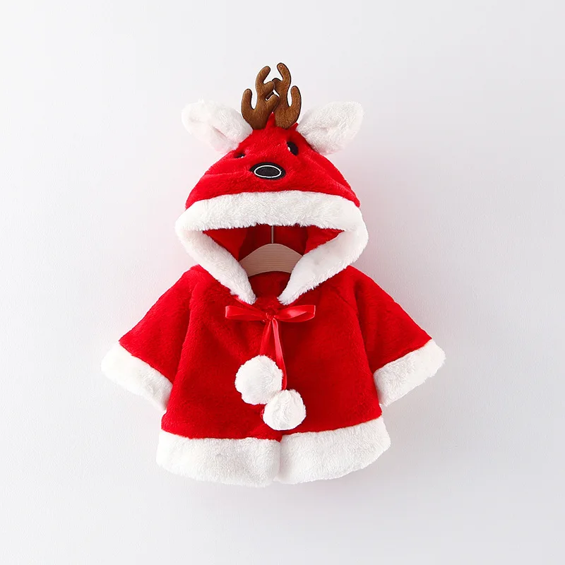 Рождественский костюм для новорожденных девочек зимняя меховая верхняя одежда